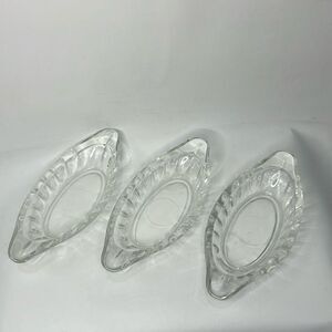 Banana Split Boats Made USA Set Of 3 Dishwasher Safe 4 1/4 Wide 9 In Long Fluted